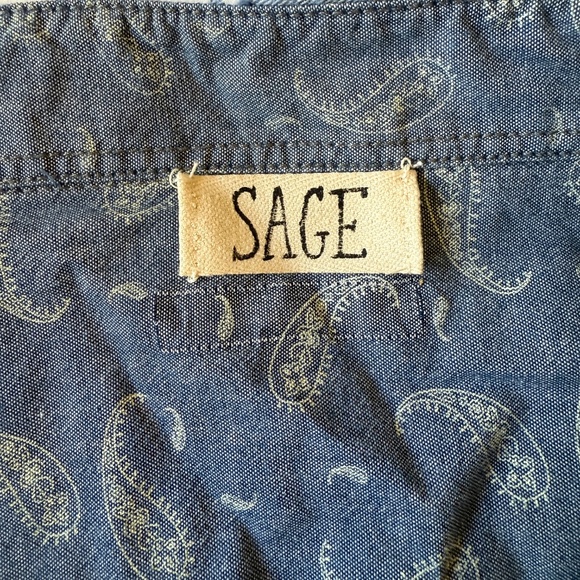 SAGE COTTON FLANNEL SNAP FRONT SHIRT BARNCORE FARMCORE WESTERN SEQUINS STAR S - Picture 8 of 12